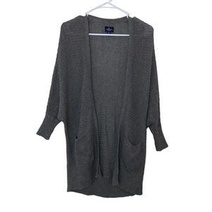 American Eagle Outfitters Woman's Gray Long Sleeve Knit Open Cardigan Size‎ XS